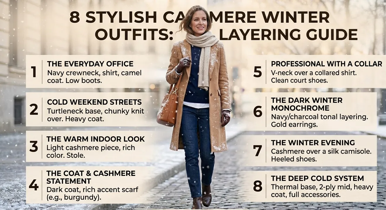 Cashmere Winter Outfits & Layering Guide: 8 Stylish Cold-Weather Looks