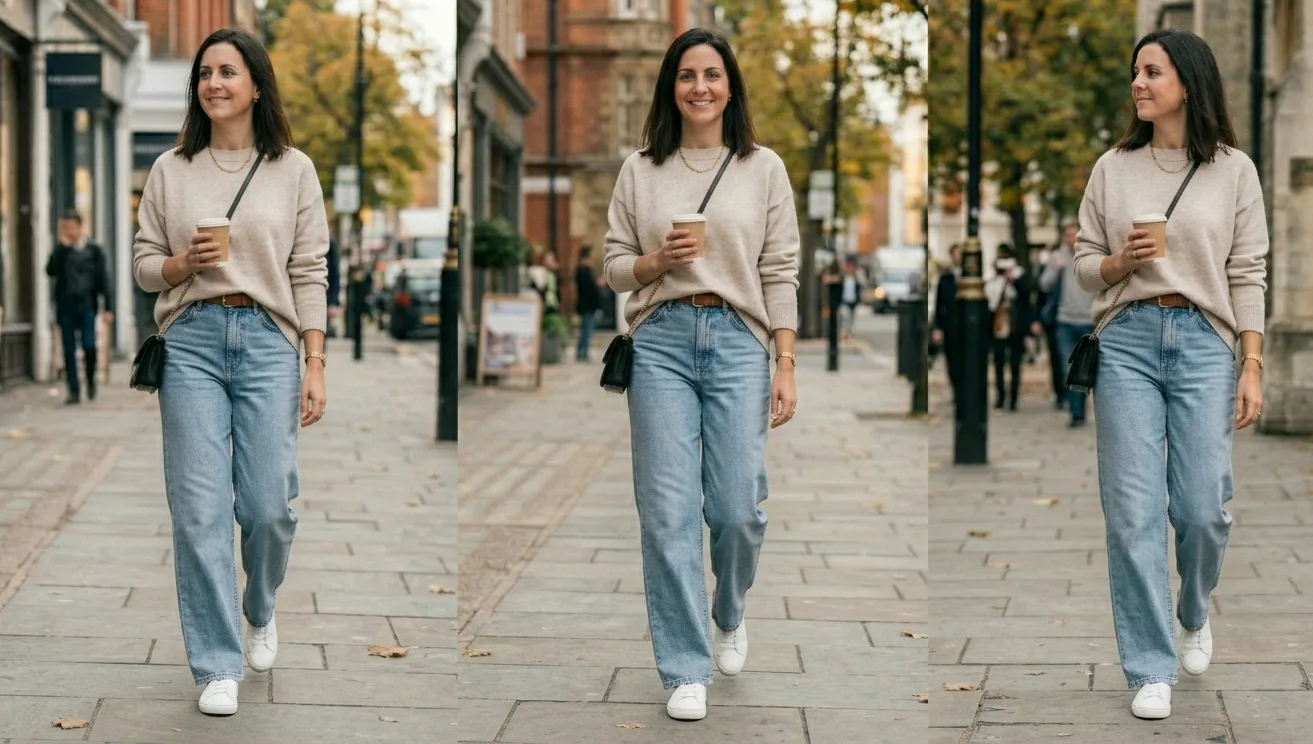 Cashmere and Wide-Leg Jeans
